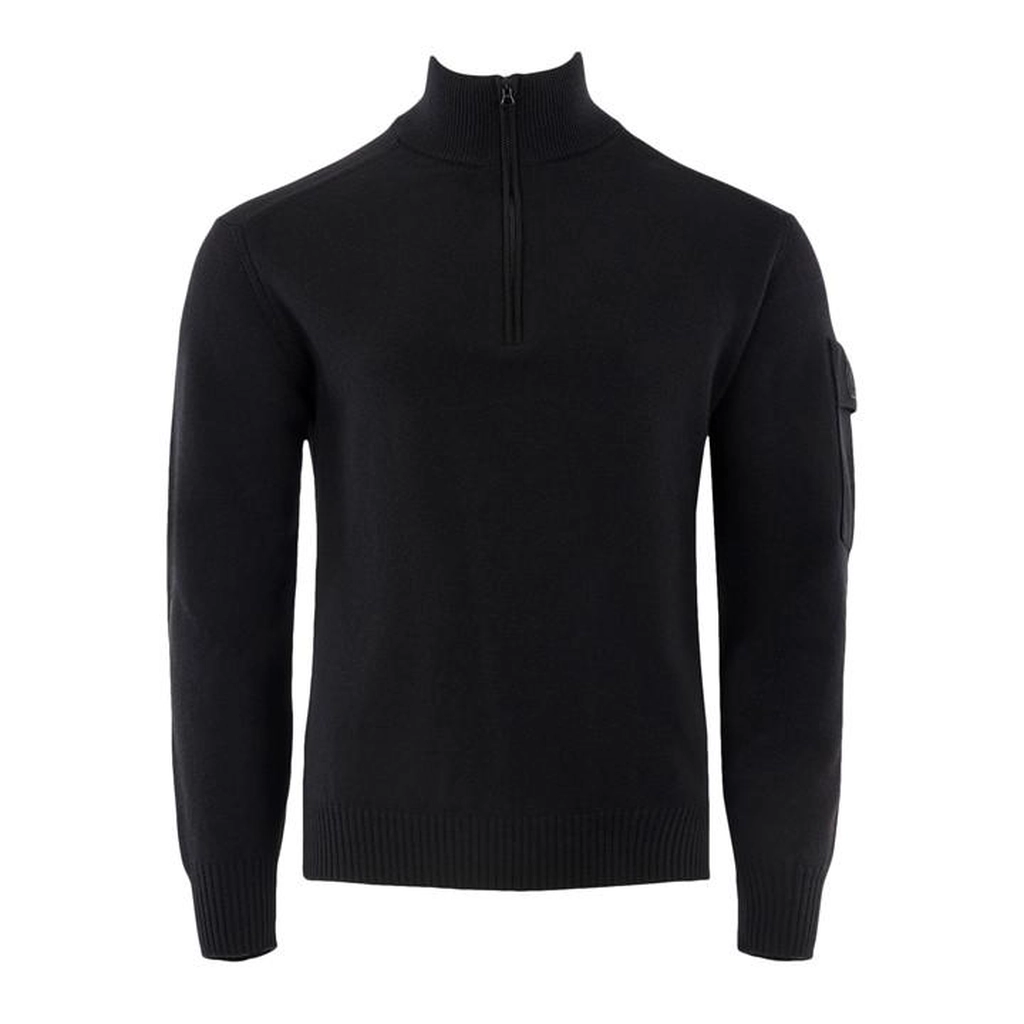 CP Company Cotton Knit Half Zip Jumper - Black